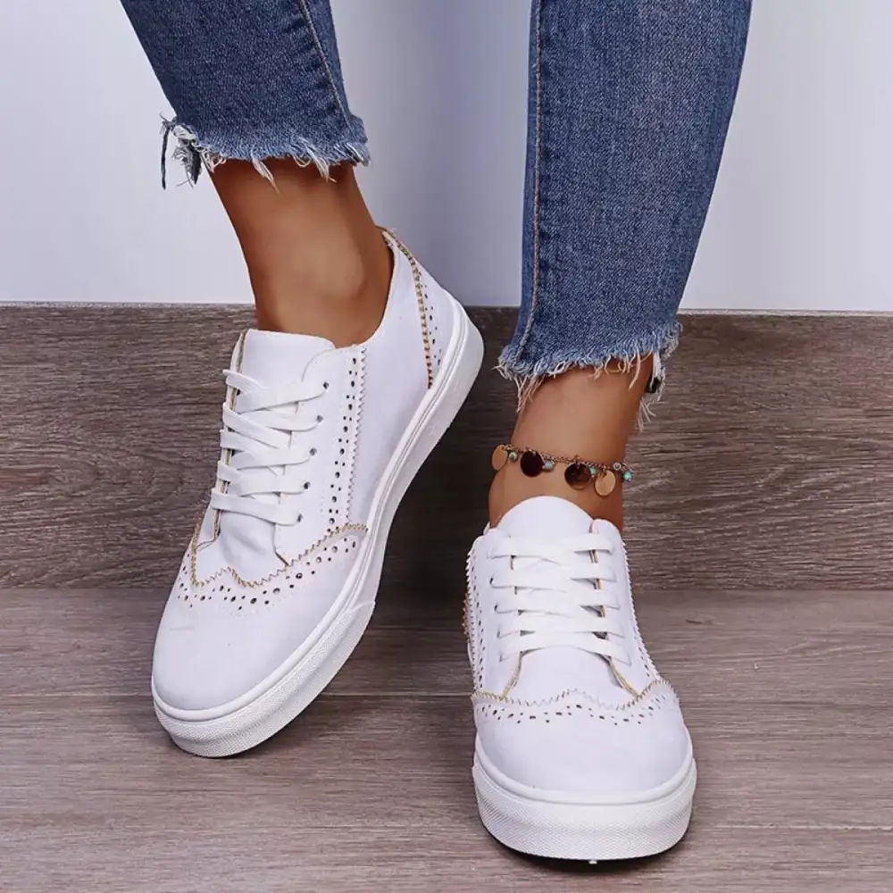 Modern Lace-Up Round Toe Sneakers