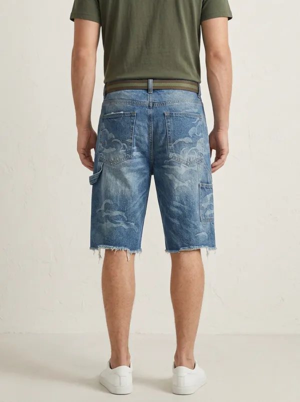 Men's Distressed Street Inspired Distressed Denim Shorts