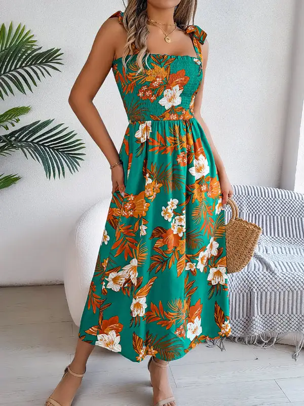 Minimal Collared Printed Dress