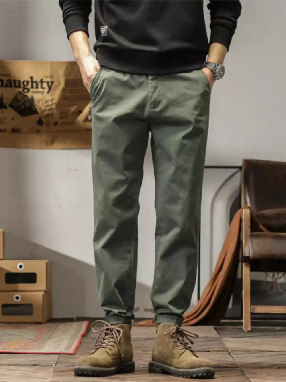 Men's Plus Size Casual Style Slim Fit Ankle
