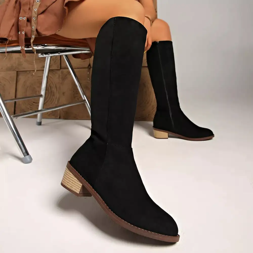Refined Knee High Block Heel Boots