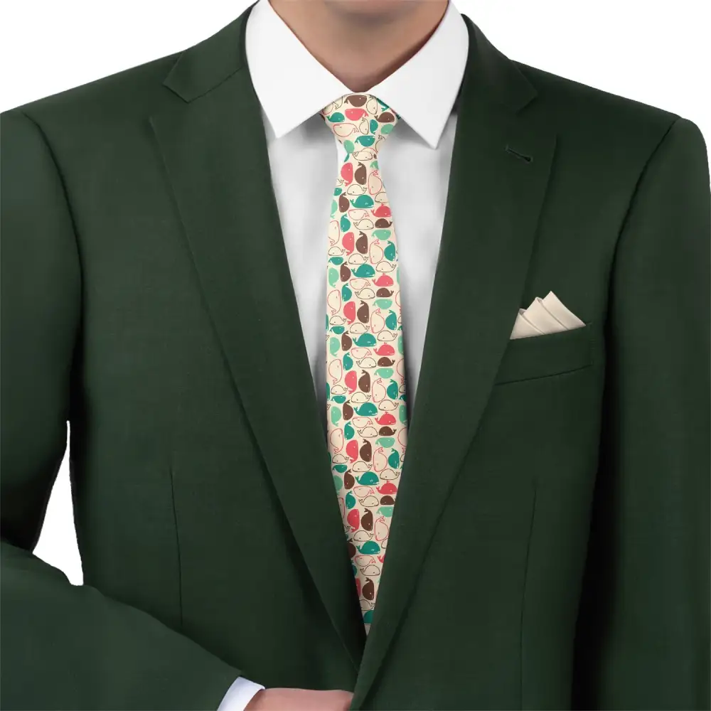 Whale Pattern Necktie