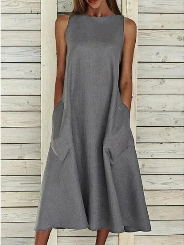 Women'S A-Line Dress Midi Dress