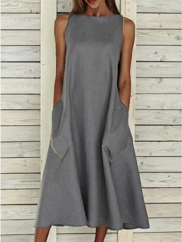Women'S A-Line Dress Midi Dress