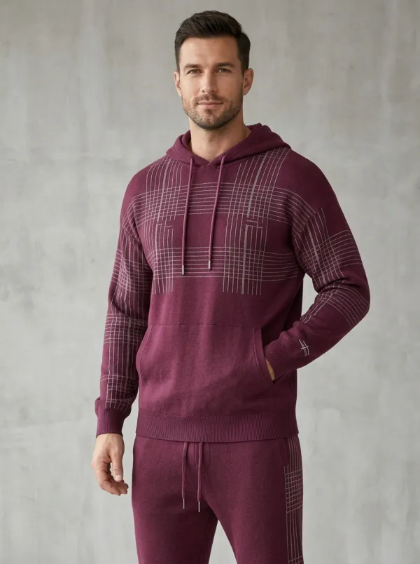 Jogger Textured-Knit Men's Knit Hoodie Jogger Set