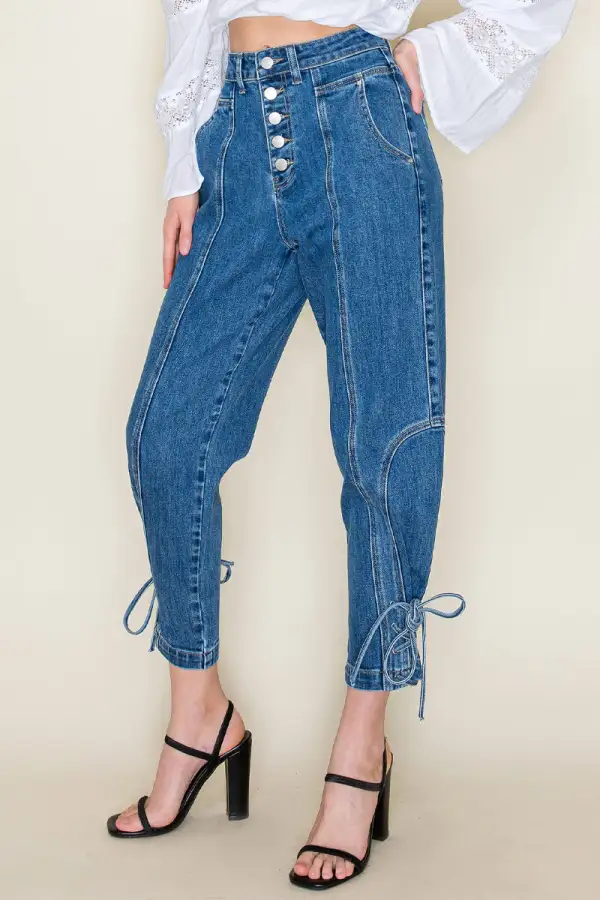 Women's High Rise Straight Comfort Stretch Denim Jeans