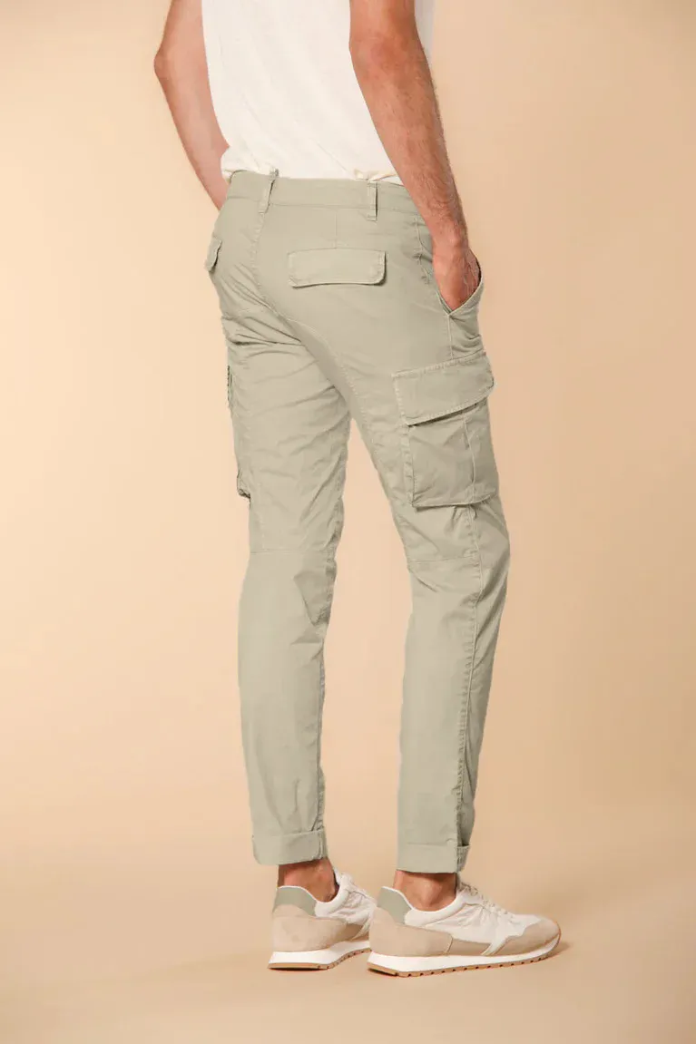 Men's  Light Beige Cotton Twill Slim Fit Khaki Overalls