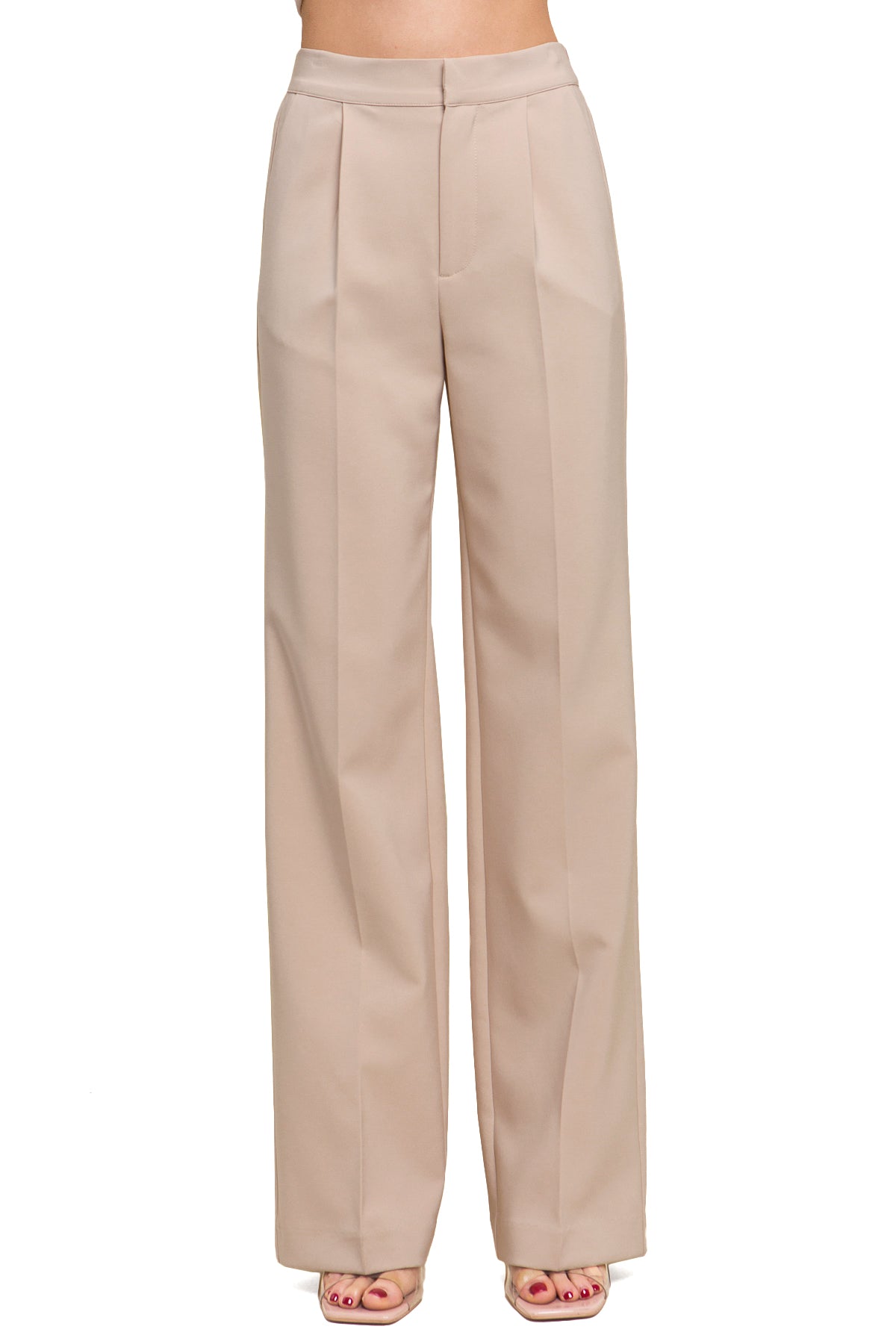 Creamy Wide - Leg Trousers