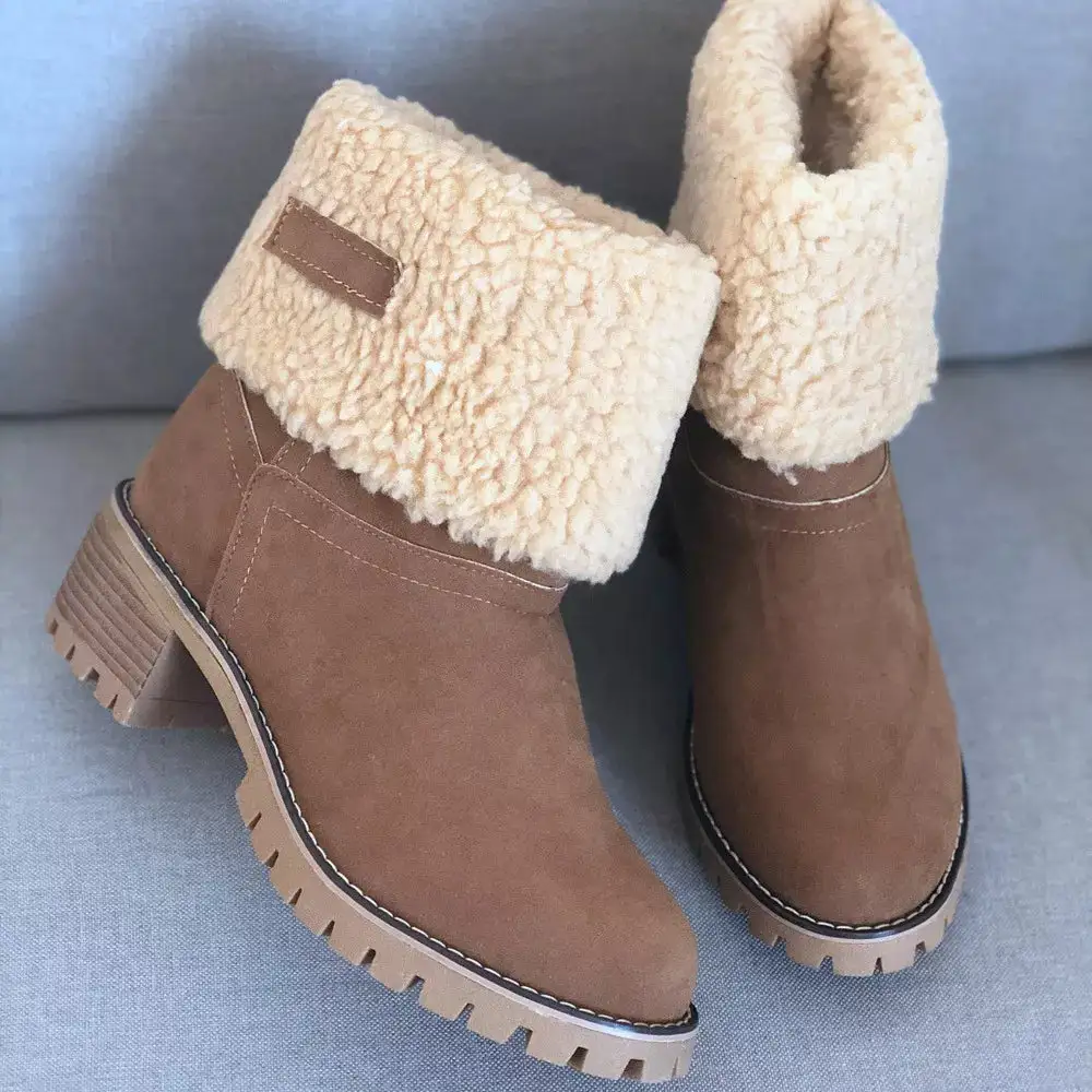 Round Toe Block Heels Boots