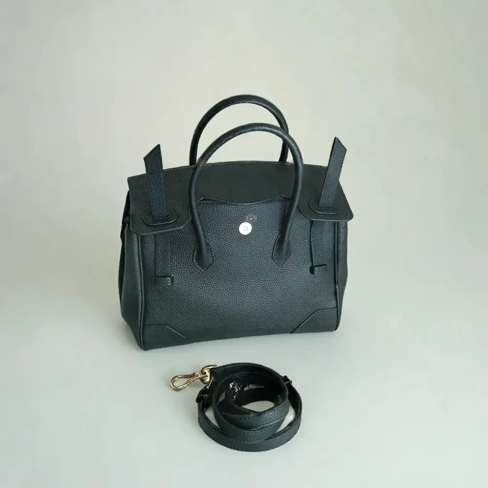 Buckle Leather Handbag