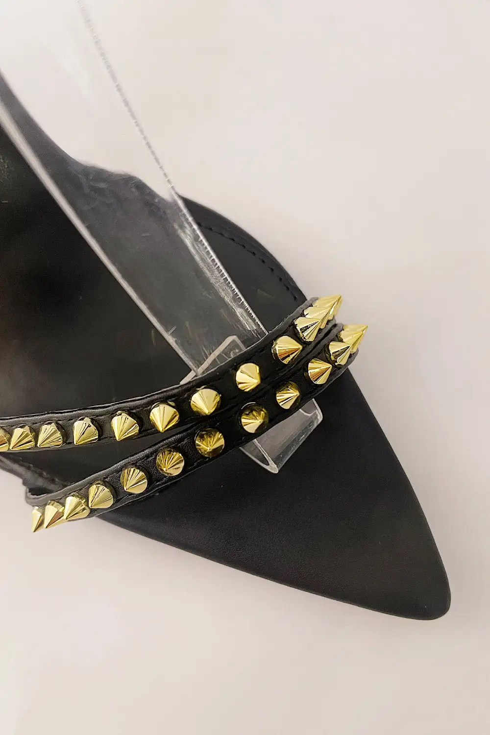 Faux Leather Studded Detail Strappy