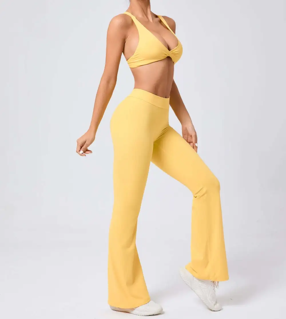 Brushed Quick-Dry Bra, Top and Trousers Active Set