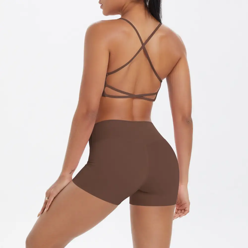 Backless Sleeveless Two-Piece Top and Shorts Active Set