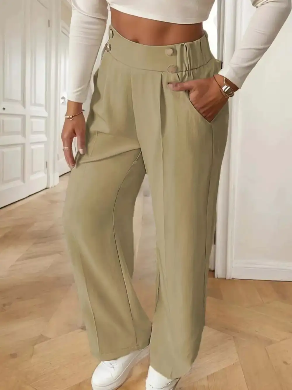 Full Size High Waisted Wide Leg Pants Plus Size