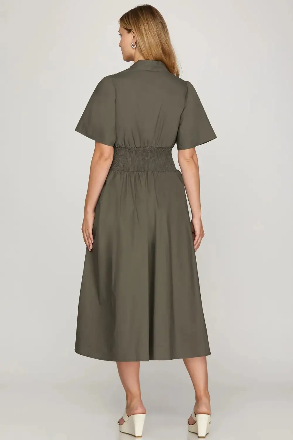 Smocked Waist Midi Dress