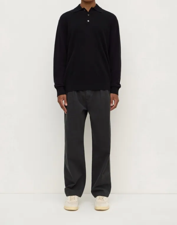Black Cashmere Knit Polo