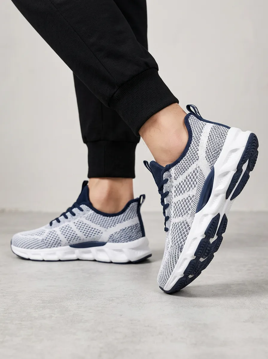 Men's Knit Casual Sport Mesh Athletic Sneakers