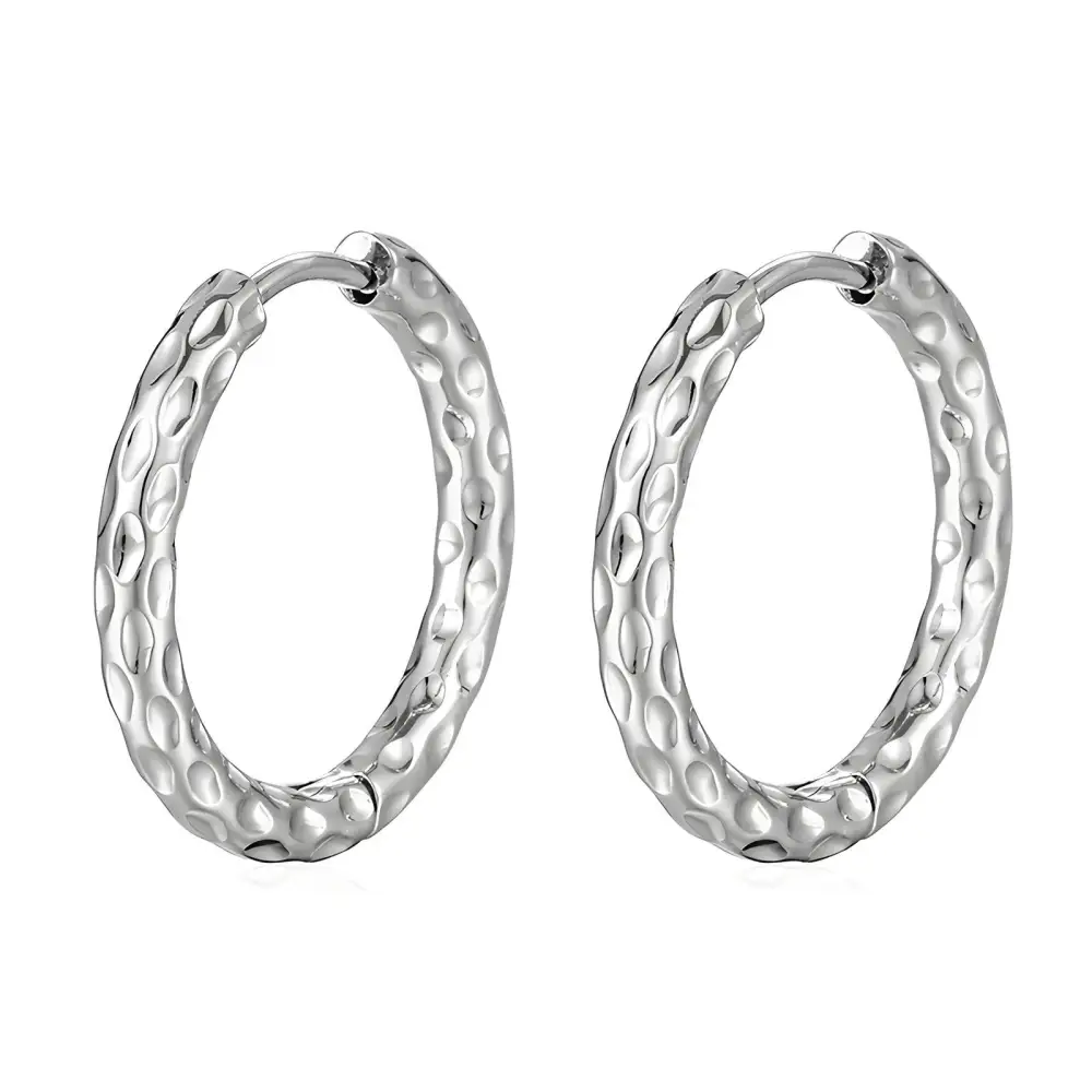 Midsized Textured Earring In