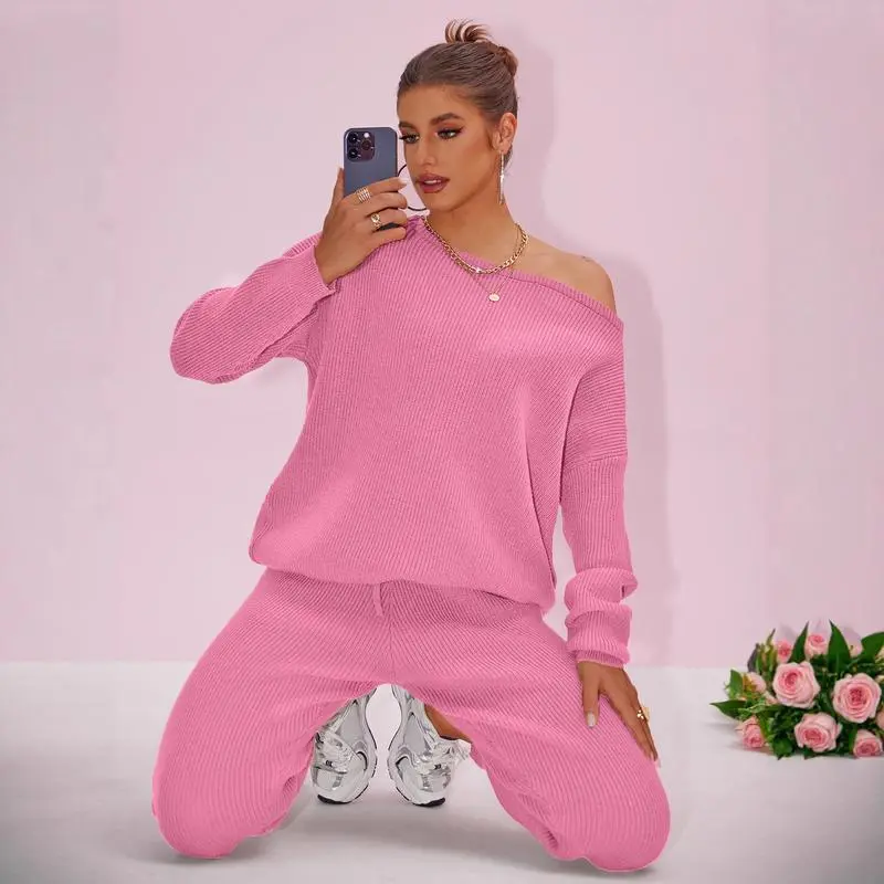 Women's Knit Set Oversized Sweater & Lounge Pants Matching Sets