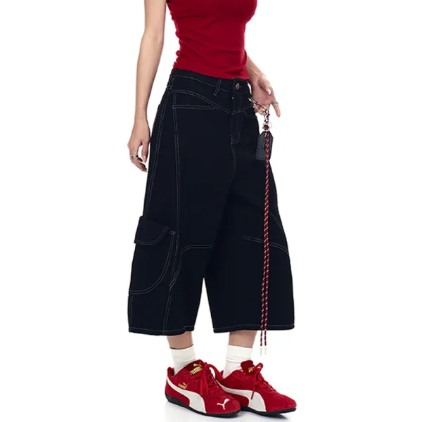 Sport Inspired Everyday Relaxed Denim Shorts