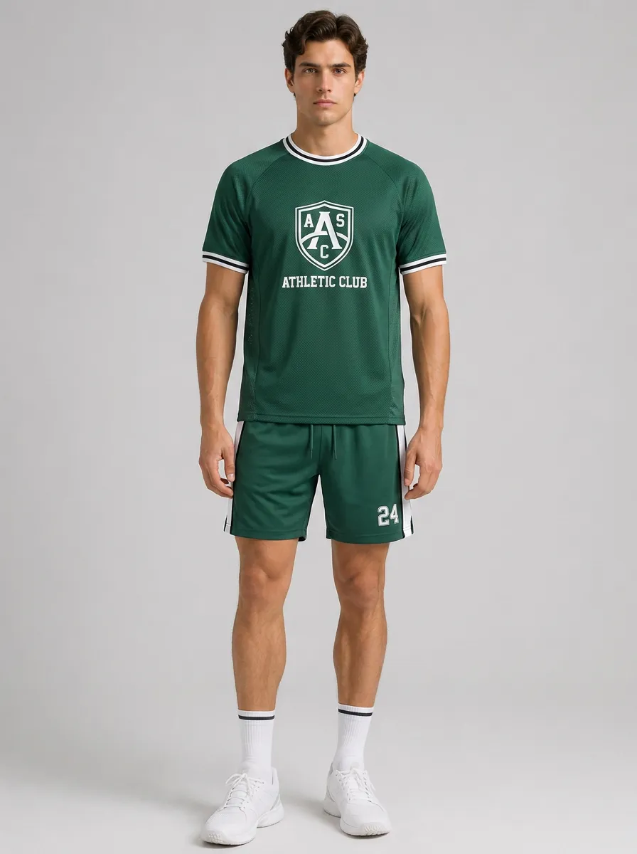 Men's Athletic Club Shield 24 Number Printed Sportswear Set