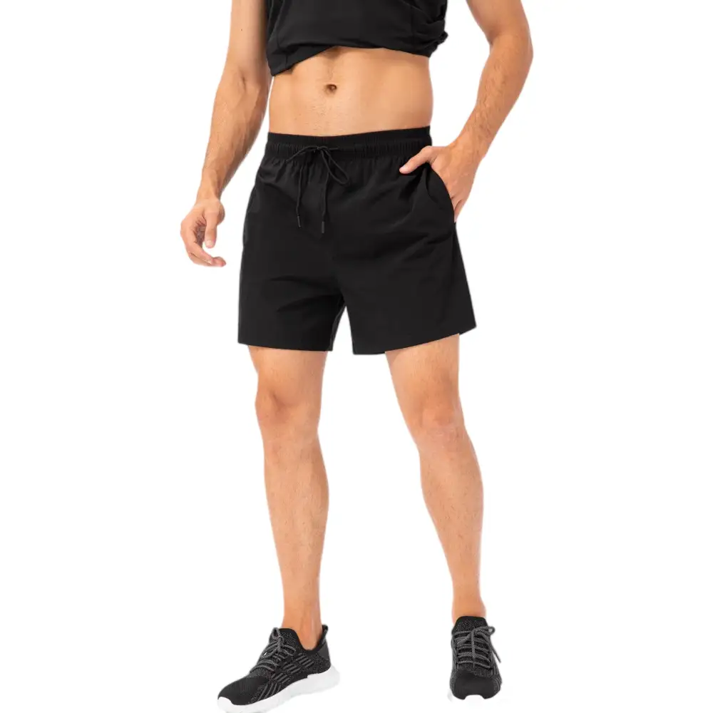 Relaxed Drawstring Elastic-Waist Side-Pocket Lightweight Men's Athletic Shorts