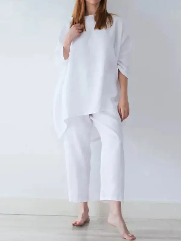 Relaxed Long Sleeve Tee And Pants Set