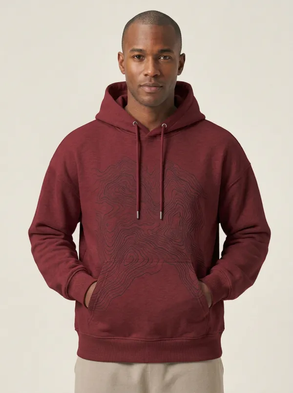 Men's Atlas Hiking Explorer Topographic Graphic Hoodie
