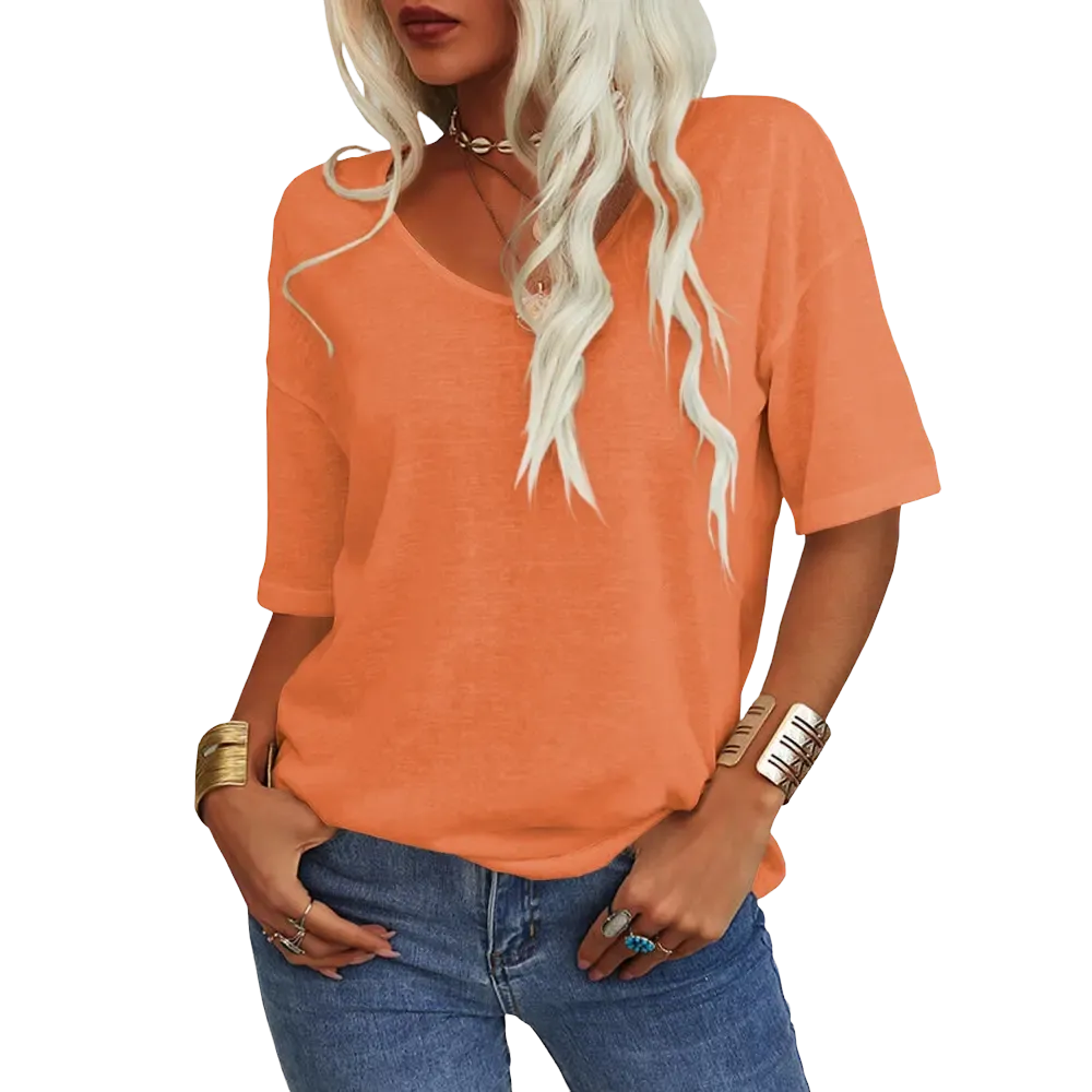 Women's Soft V-Neck Short-Sleeve T-Shirt-🔥8-Pack- Only $24