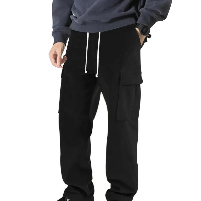 Men's o Cord Cargo Pants Waistband Pockets Cargo Pants