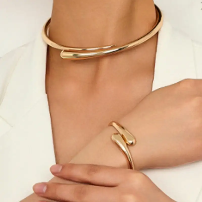 Geometric Metal Jewelry Set