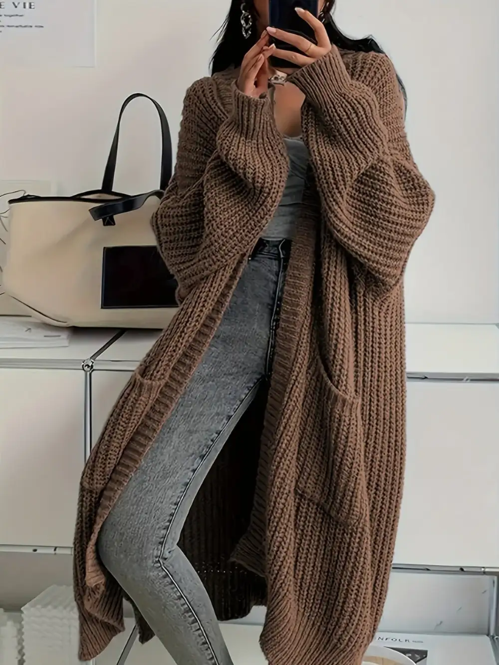 Denim Longline Cardigan