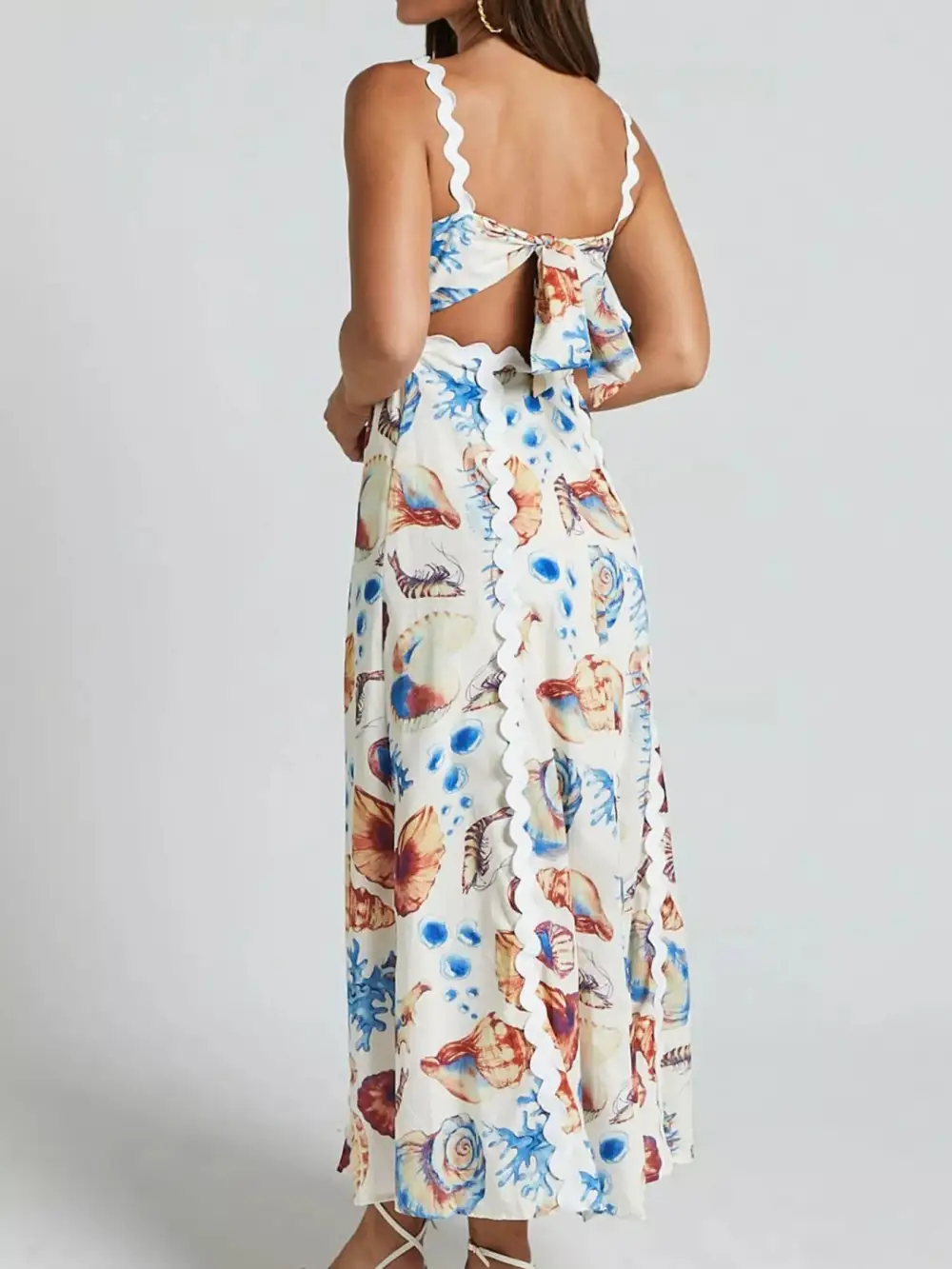 Clean Line Printed Midi Dress