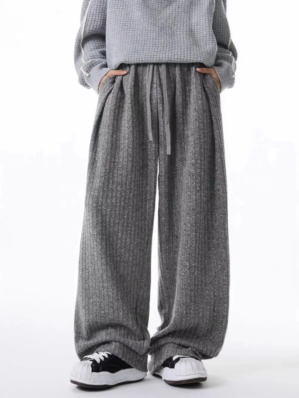 Men's Plus Size Relaxed Fit Ribbed Knit Pants