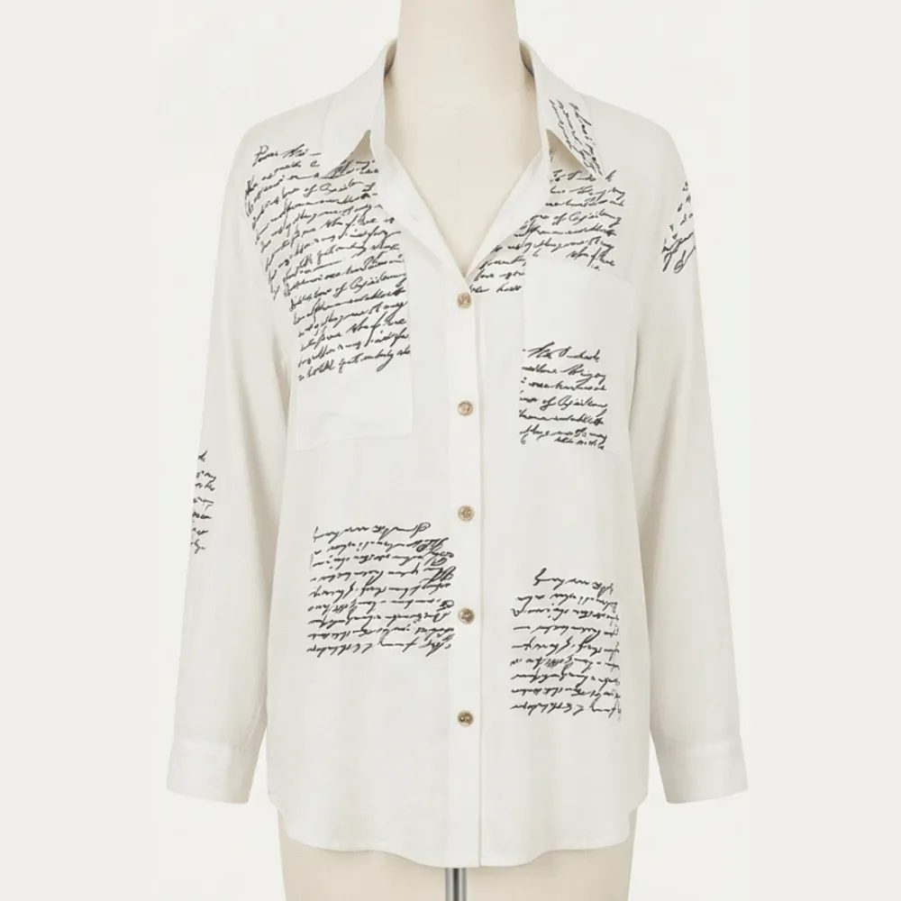 Script Print Viscose Blouse