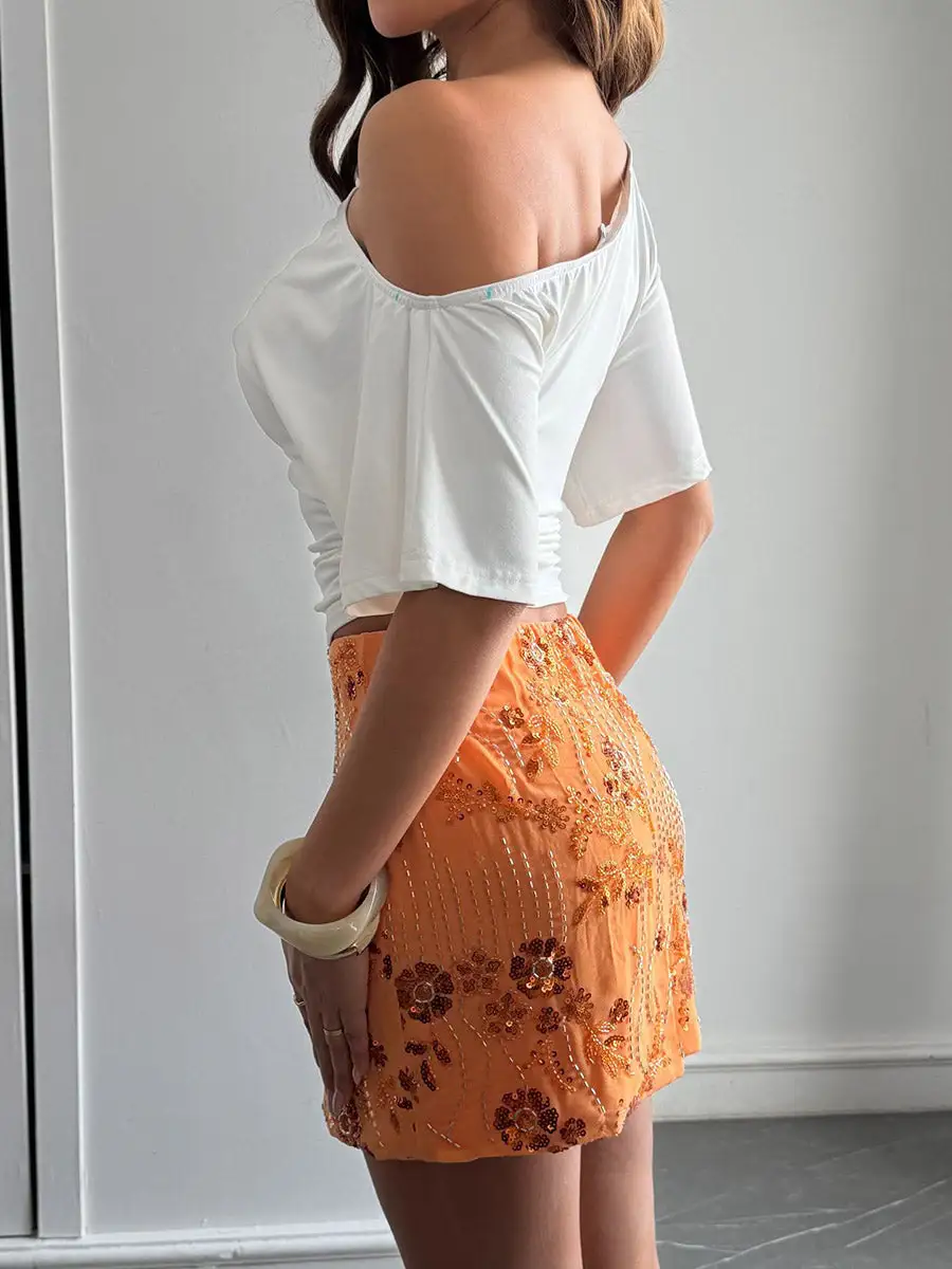 Short Sleeve One Shoulder T-Shirt