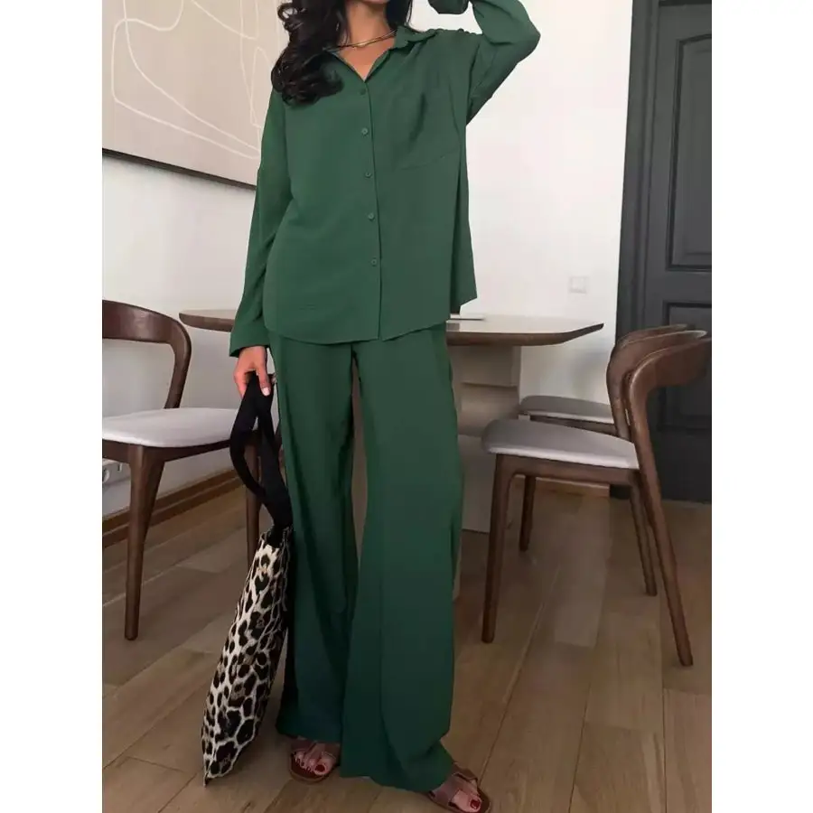 Button Down Shirt and Pants Set