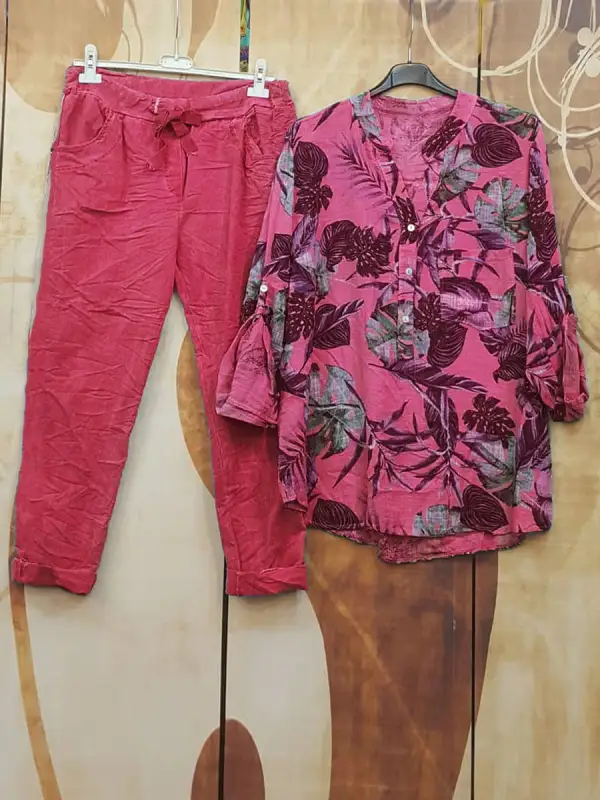 Floral Print Casual Style Loose Suit