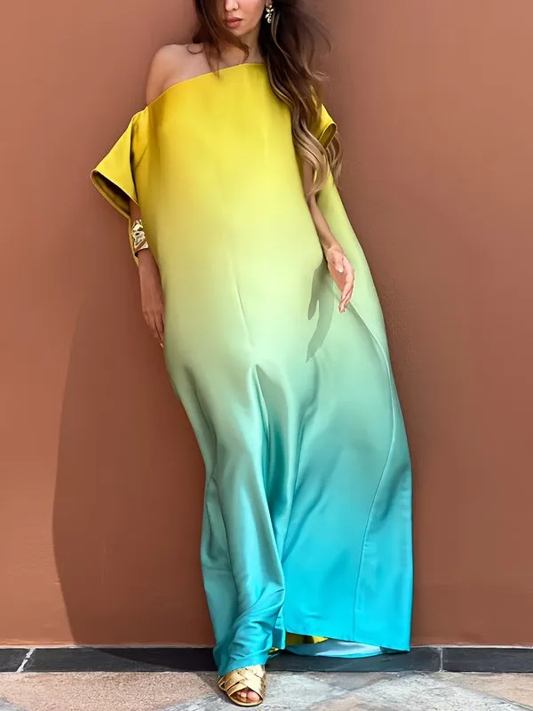 Gradient Sleeve Maxi Dress