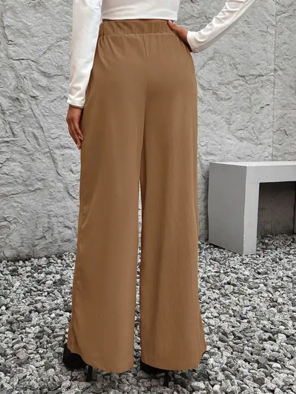 Gathered Tie Waist Tie Detail Pants
