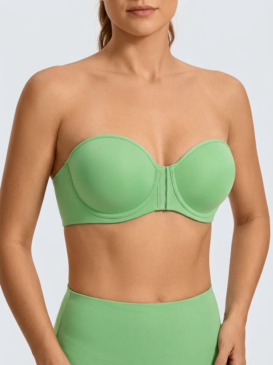 Women's Underwire Secure-Fit Front-Closure Strapless Bra
