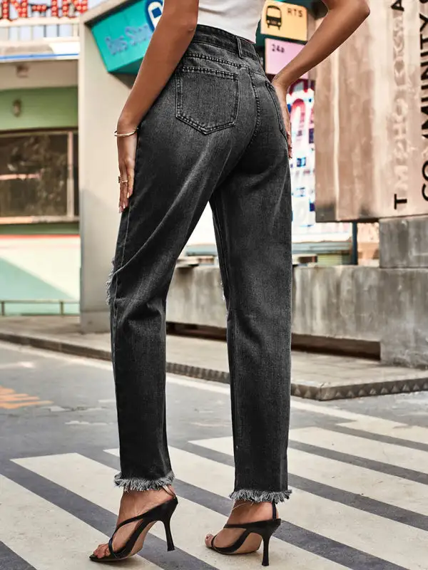 Denim Ripped Trousers Pants