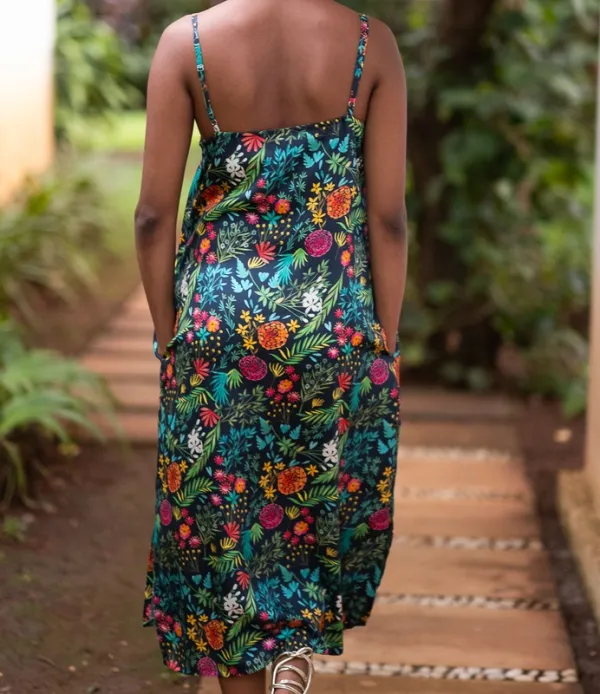 Floral Print Modal Satin Slip Dress