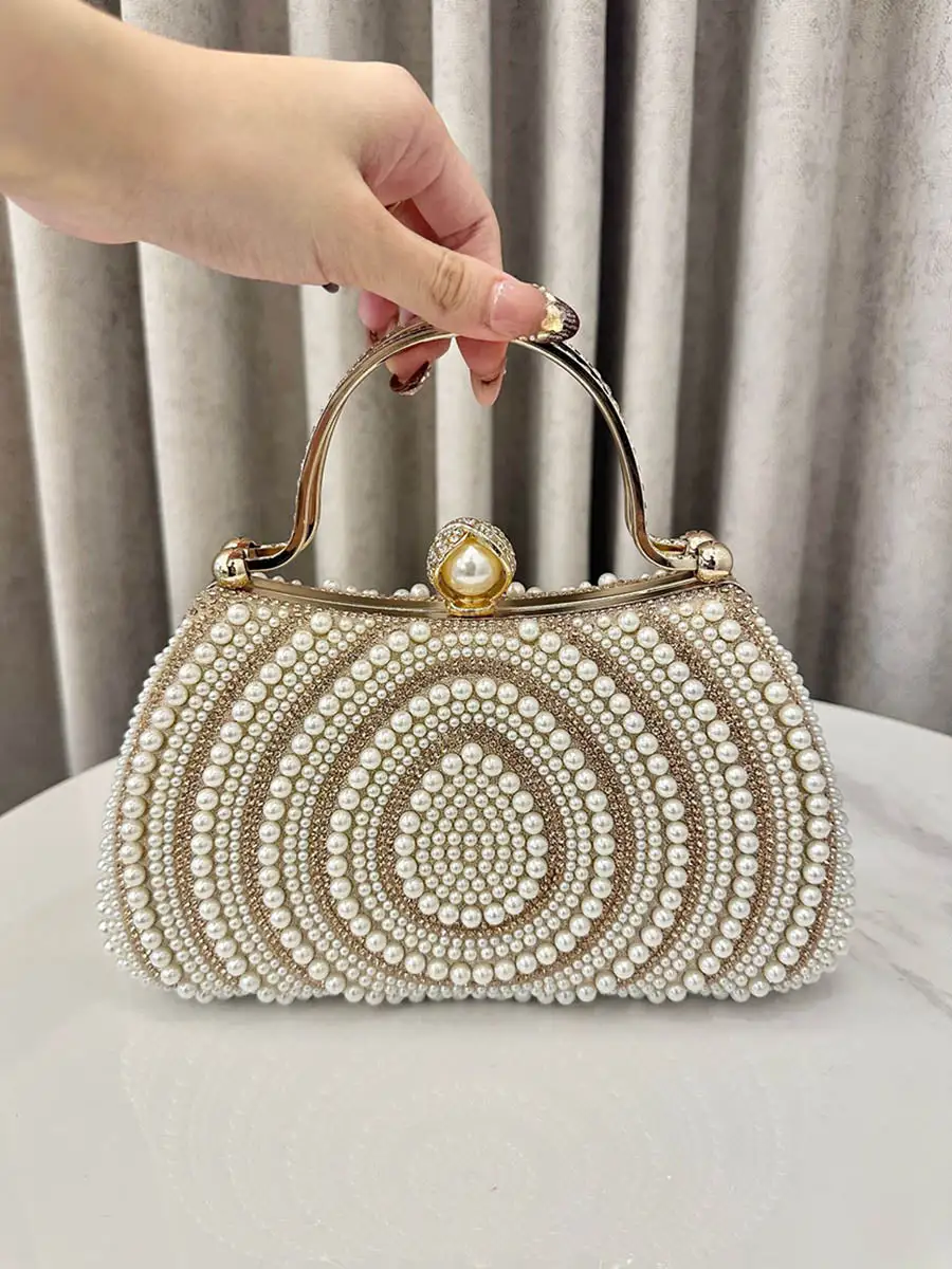 Geometric Lock Shimmer Crossbody Bag