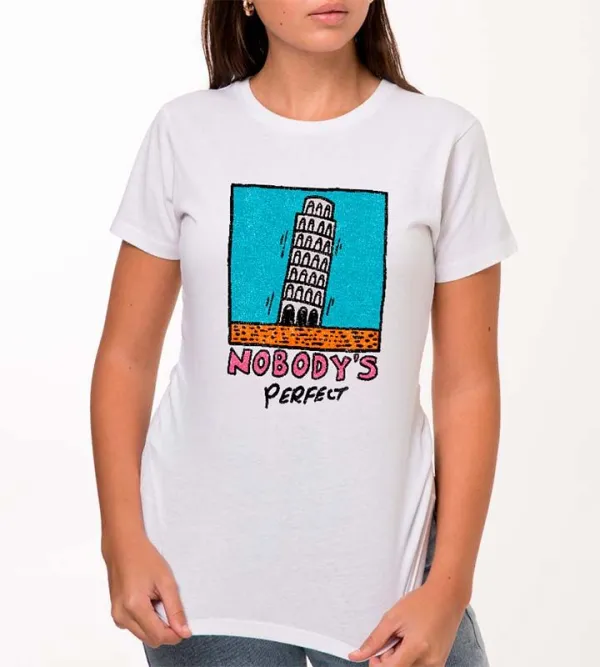 Nobodys Perfect Graphic White T-Shirt