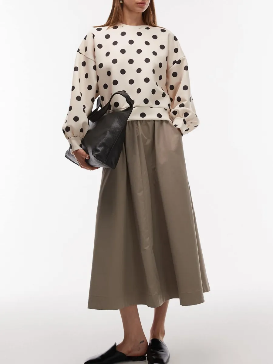 Polka Dot Oversized Sweatshirt