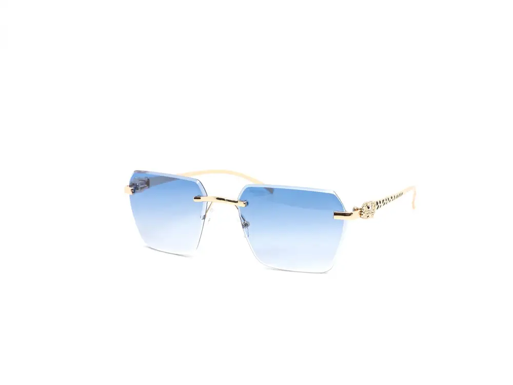 12-Pack Luxury Rimless Hexagon Gradient Metal Sunglasses