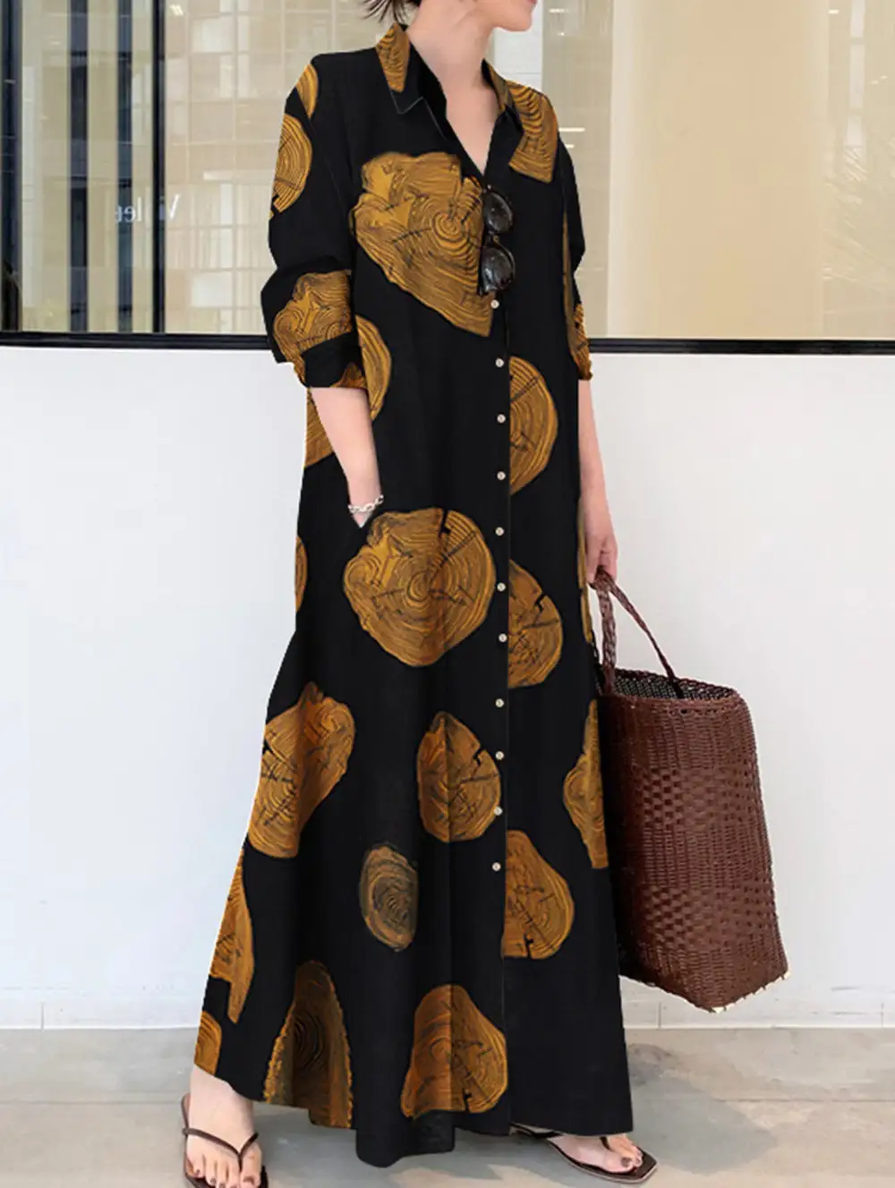 Simple Loose Long Shirt Dress