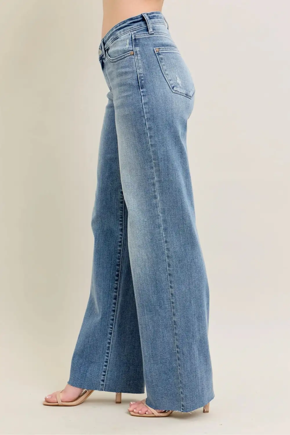 Refined Mid Rise Wide Leg Jeans