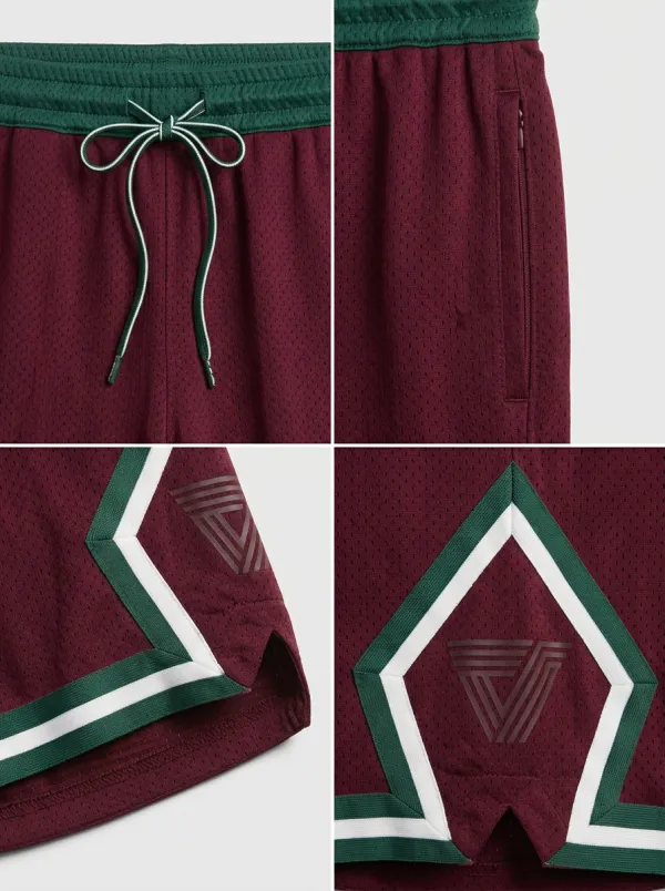 Versatile Geometric Pattern Casual Look Men's Basketball Shorts